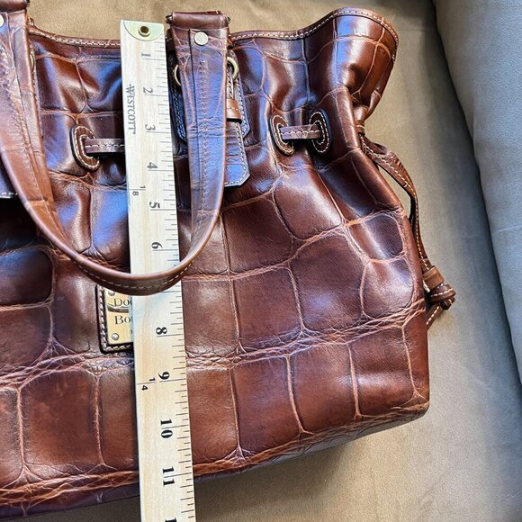 Vintage Dooney & Bourke Chiara Tote East West bag Croco Embossed Leather Brown - Picture 13 of 16